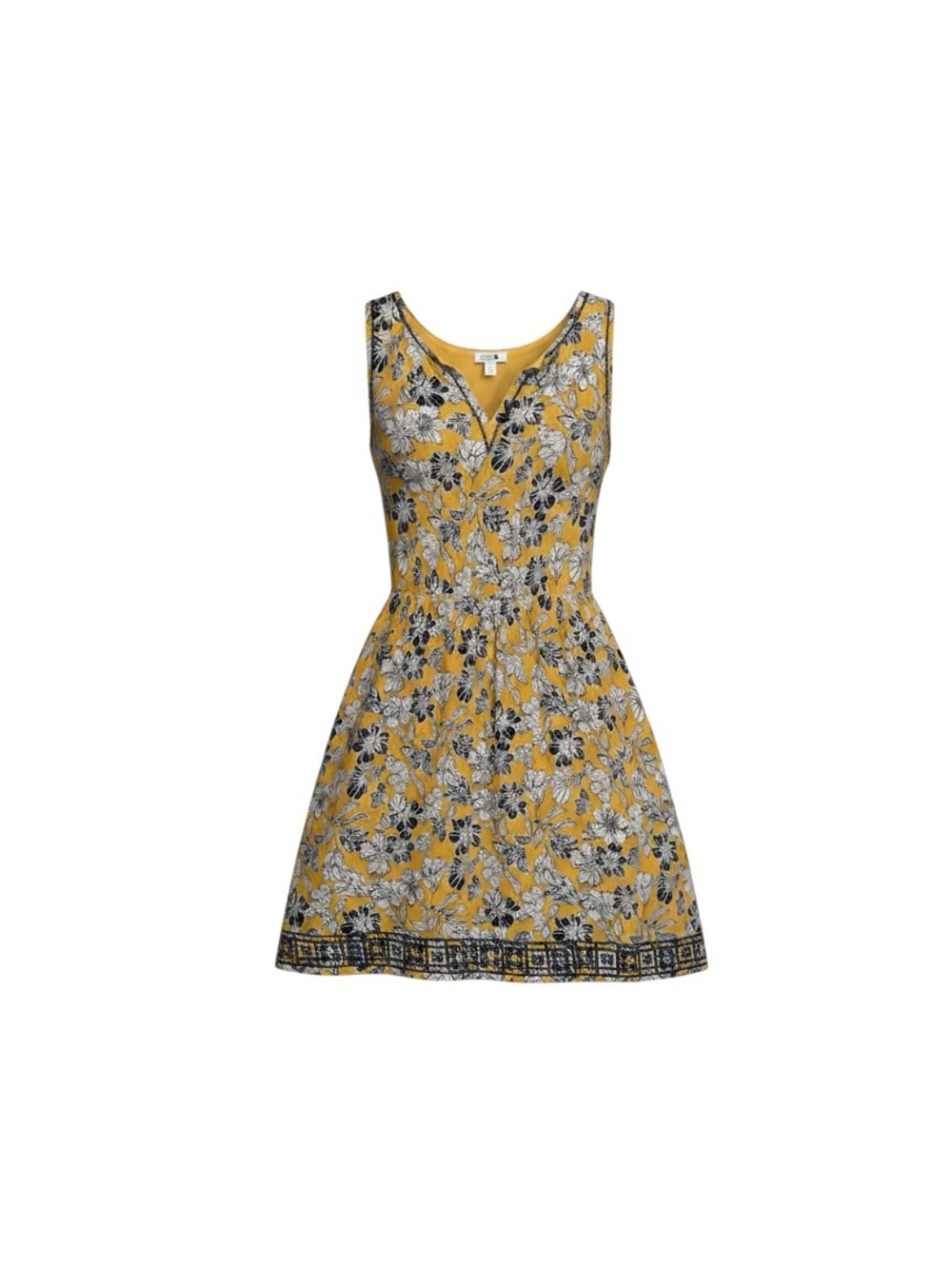 Market & Spruce Mustard Floral Boho Tunic Dress, 2X